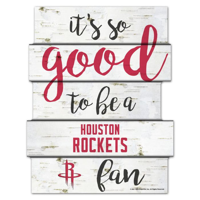 Letrero de madera de abedul de los Houston Rockets de 11" x 14"