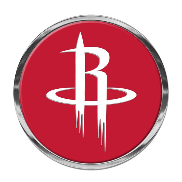 Emblema de metal cromado abovedado de los Houston Rockets