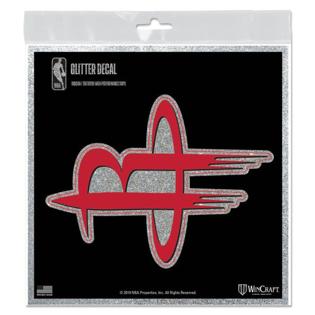 Calcomanía con brillantina de los Houston Rockets de 6" x 6"
