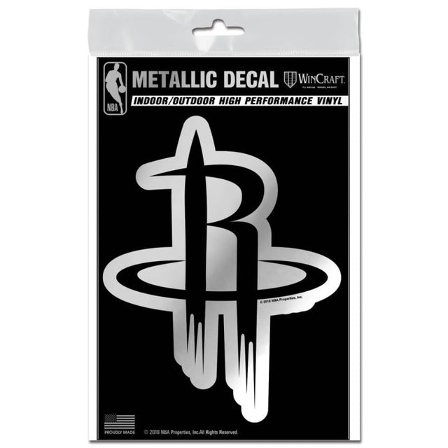 Calcomanía metálica de los Houston Rockets de 3" x 5"
