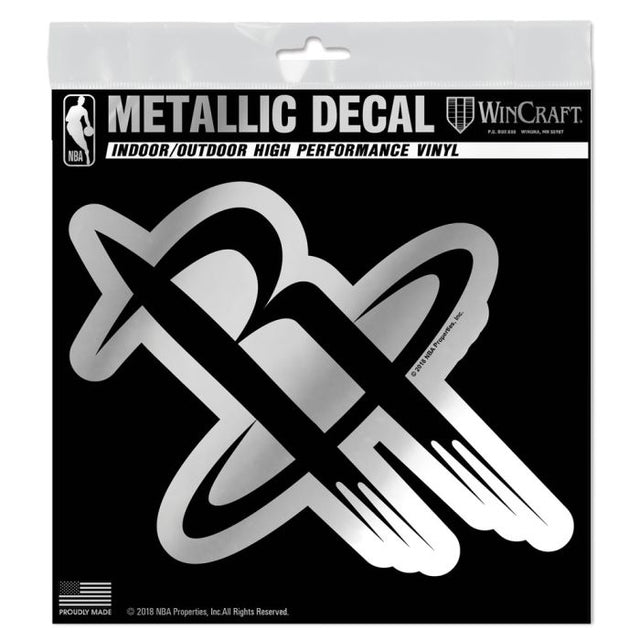 Calcomanía metálica de los Houston Rockets de 6" x 6"