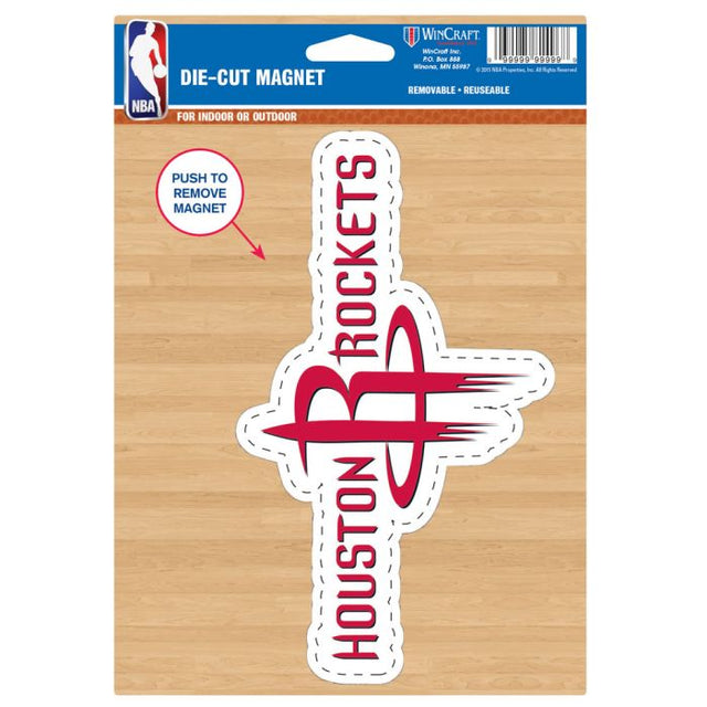 Imán troquelado con el logotipo de los Houston Rockets, 6,25" x 9"