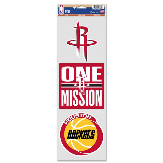 Calcomanías para fanáticos de los Houston Rockets de 3,75" x 12"