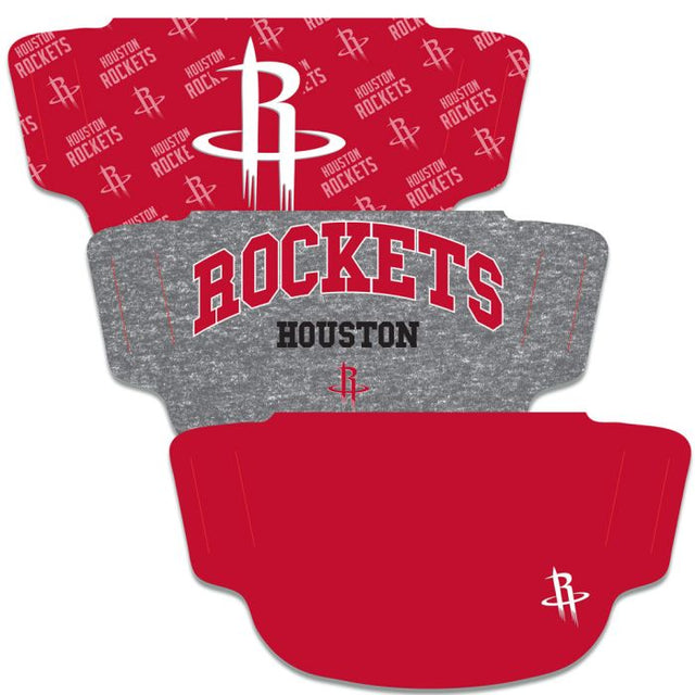 Paquete de 3 mascarillas faciales para fanáticos de los Houston Rockets