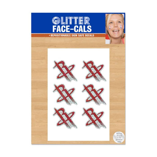 Paquete de 6 tatuajes con brillantina de los Houston Rockets