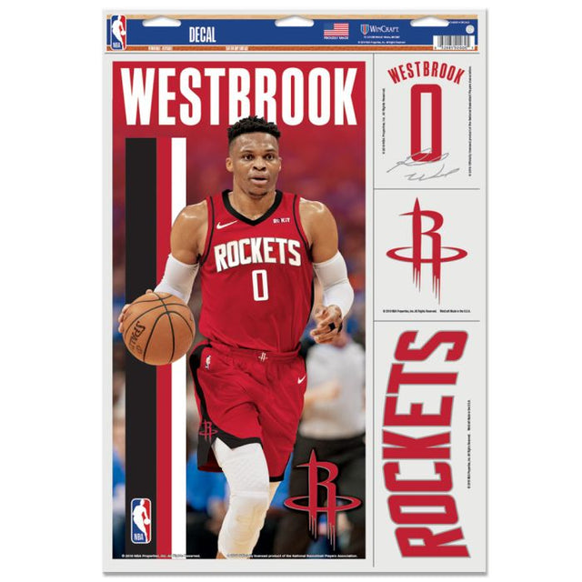Calcomanía multiusos de los Houston Rockets de 11" x 17" de Russell Westbrook