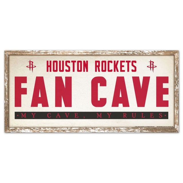Letrero de madera de los Houston Rockets de 8" x 17"