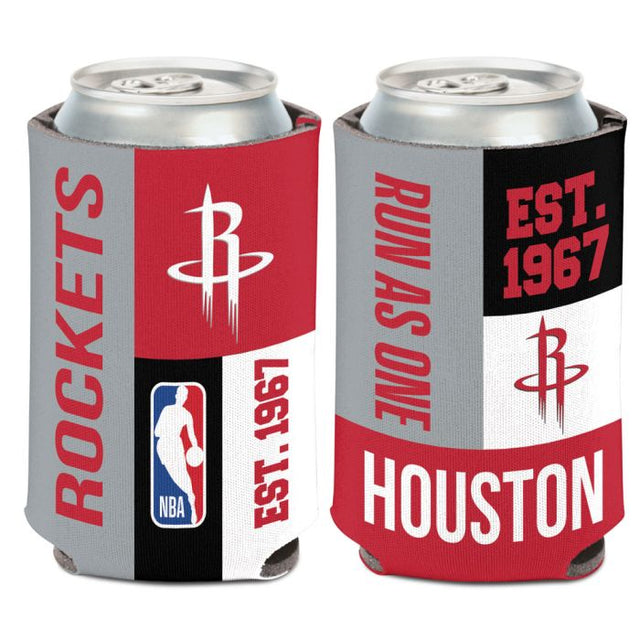Enfriador de lata con bloques de colores de los Houston Rockets, 12 oz.