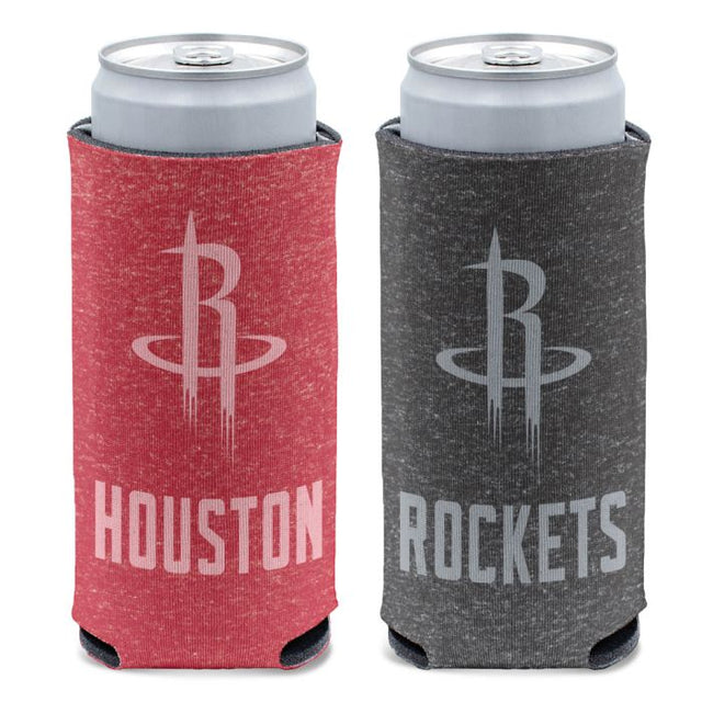 Enfriador de latas delgado de 12 oz con diseño de los Houston Rockets en color jaspeado