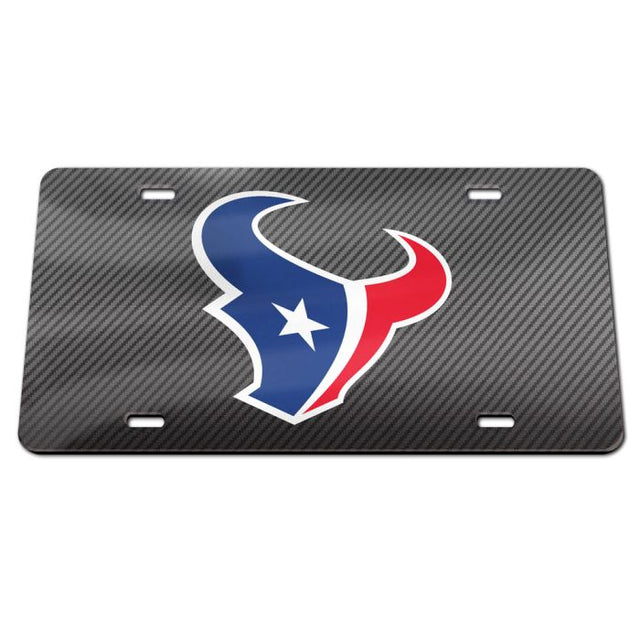 Houston Texans CARBON Specialty Acrylic License Plate