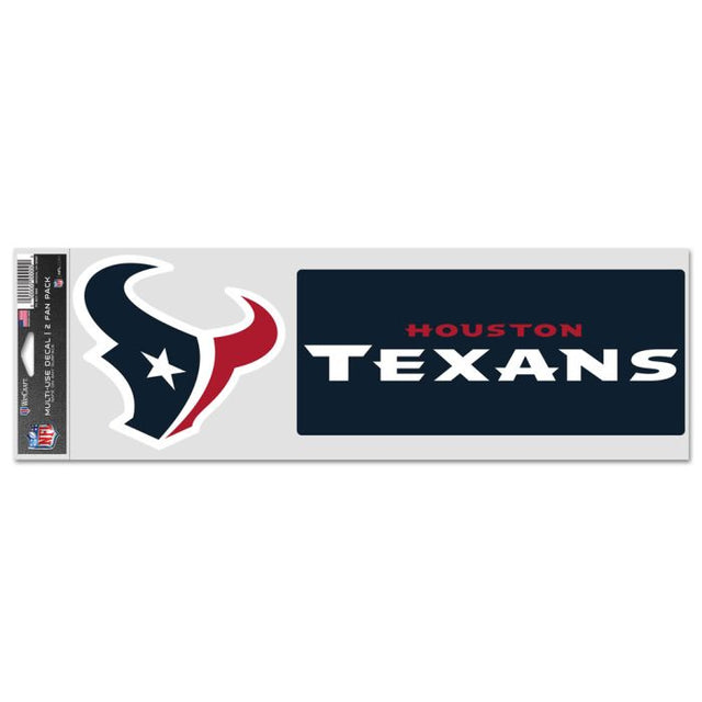 Calcomanías para fanáticos de los Houston Texans de 3,75" x 12"