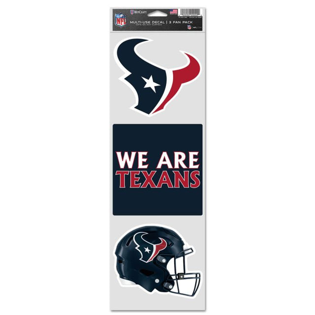 Calcomanías para fanáticos de los Houston Texans de 3,75" x 12"