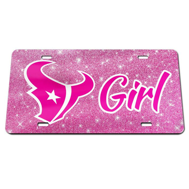 Houston Texans GLITTER BACKGROUND Acrylic Classic License Plates