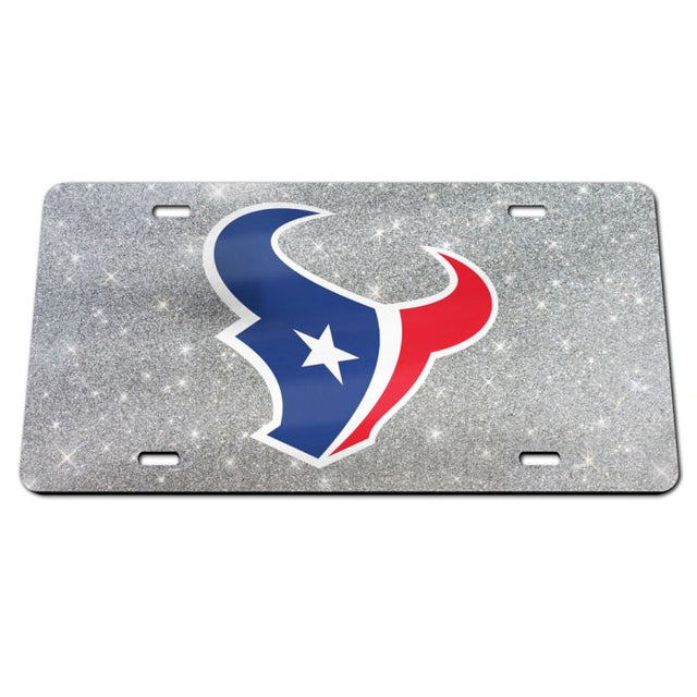 Houston Texans GLITTER BACKGROUND Acrylic Classic License Plates