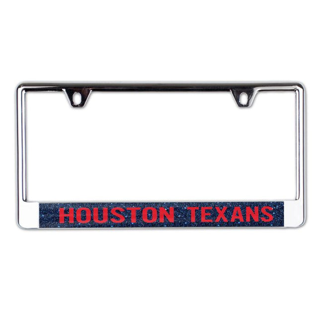 Houston Texans GLITTER BACKGROUND Lic Plt Frame B/O Metallic