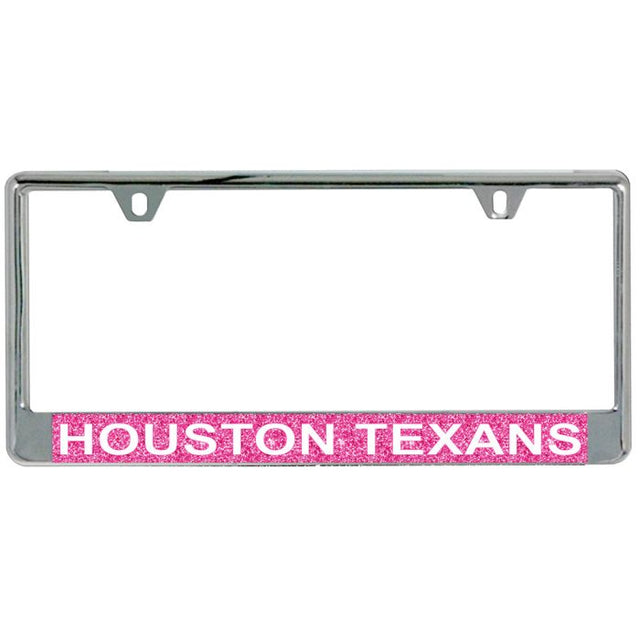 Houston Texans GLITTER BACKGROUND Lic Plt Frame S/L Printed
