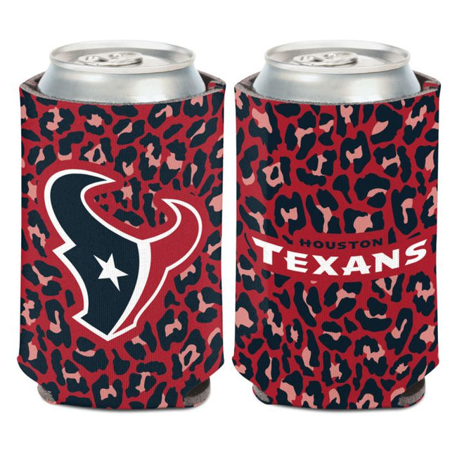 Enfriador de lata con estampado de leopardo de los Houston Texans, 12 oz.