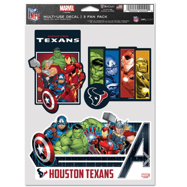 Paquete de 3 fanáticos multiusos de Marvel de Houston Texans/Marvel (C) 2021