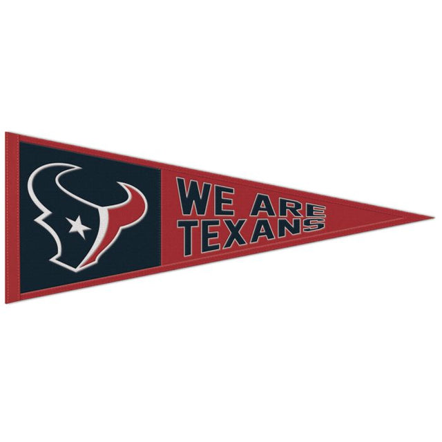 Banderín de lana con el eslogan de los Houston Texans, 13" x 32"