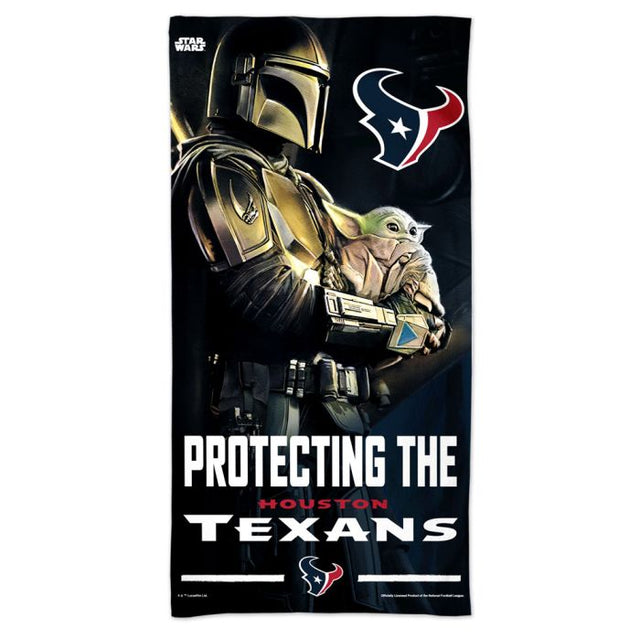 Toalla de playa Spectra de Star Wars de los Houston Texans y mandaloriano de 30" x 60"