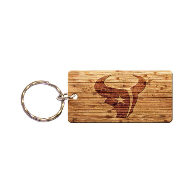 Llavero rectangular de madera de los Houston Texans