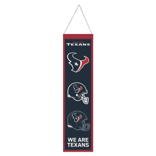 Bandera de lana de los Houston Texans de 20 x 81 cm