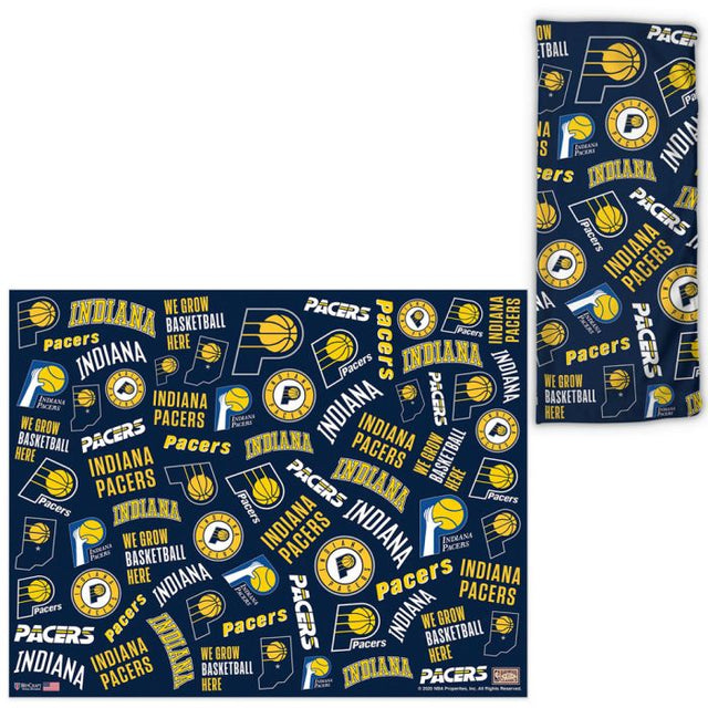 Envolturas para fanáticos con estampado disperso de los Indiana Pacers y Hardwoods
