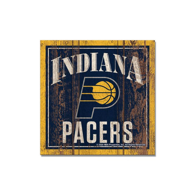 Imán de madera de los Indiana Pacers de 3" x 3"