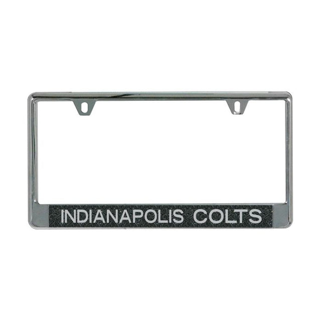 Indianapolis Colts GLITTER BACKGROUND Lic Plt Frame B/O Metallic