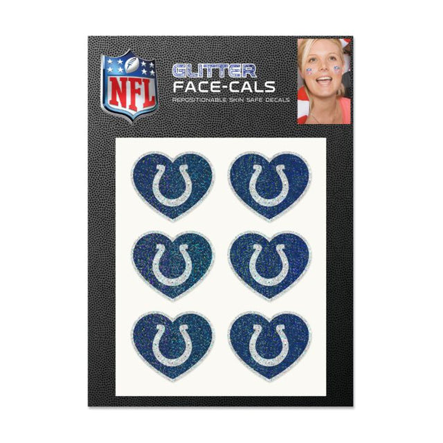 Indianapolis Colts Heart Glitter Tattoo 6 Pack