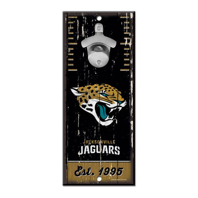 Letrero destapador de botellas de los Jacksonville Jaguars de 5 x 11 pulgadas