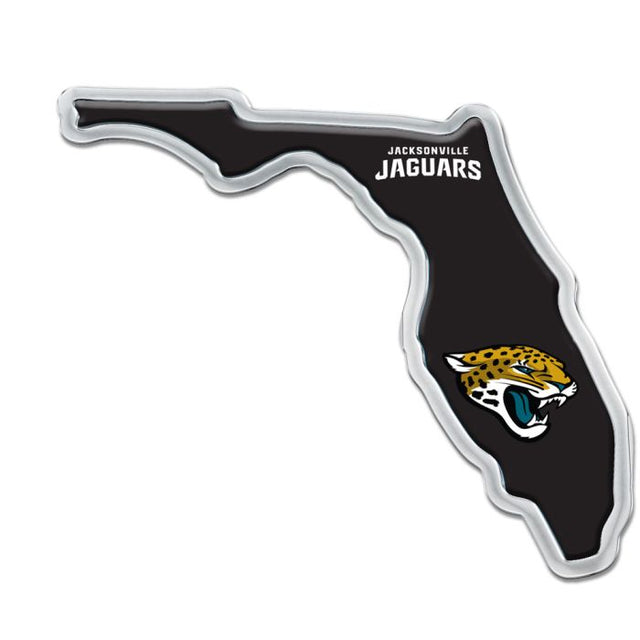 Emblema abovedado de metal cromado de los Jacksonville Jaguars