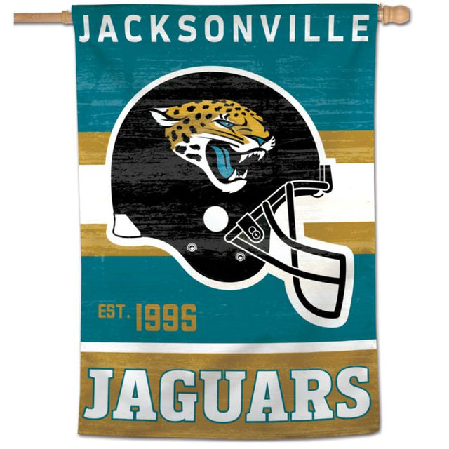 Bandera vertical retro con logotipo clásico de Jacksonville Jaguars, 28" x 40"