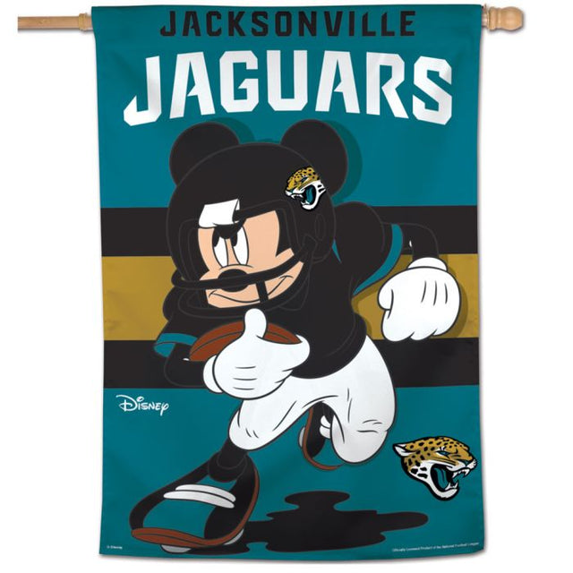 Bandera vertical de Jacksonville Jaguars / Mickey Mouse de Disney de 28" x 40"