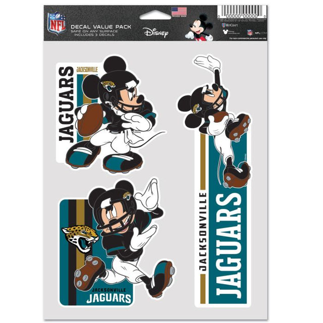 Paquete de 3 ventiladores multiusos de Jacksonville Jaguars / Disney Mickey Mouse