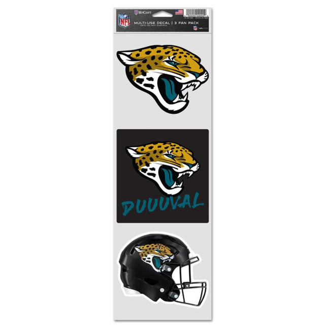 Calcomanías para fanáticos de los Jacksonville Jaguars de 3,75" x 12"