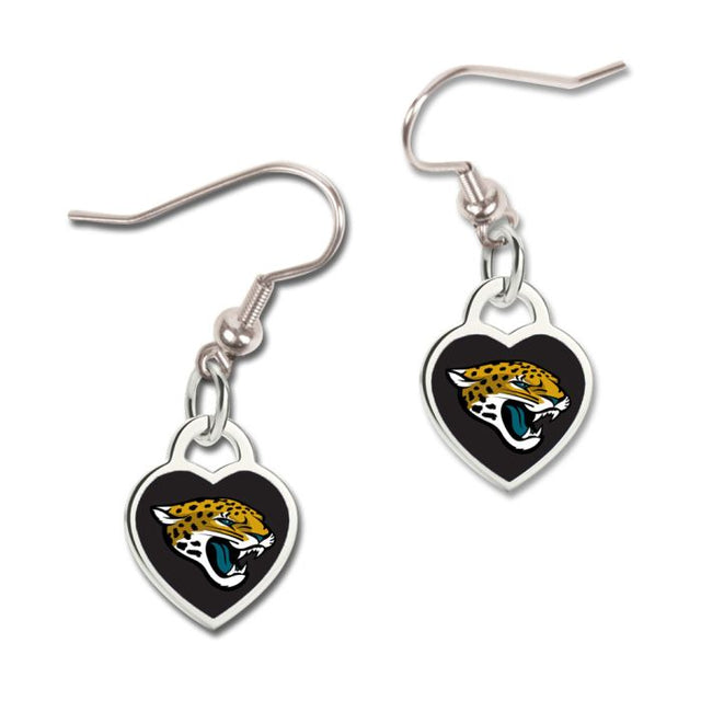Pendientes de corazón de los Jacksonville Jaguars con corazón en 3D