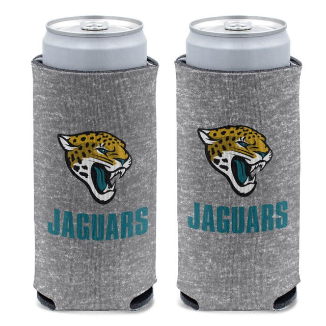 Enfriador de latas delgado de 12 oz con el logo de los Jacksonville Jaguars en color Heather