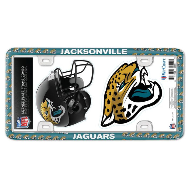 Marco delgado para matrícula de los Jacksonville Jaguars: plástico con calcomanía