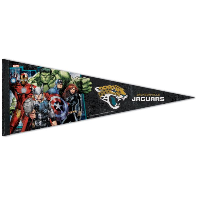 Banderín premium de Marvel de Jacksonville Jaguars/Marvel (C) 2021 de 12" x 30"