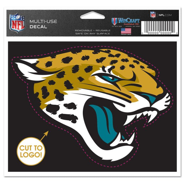 Calcomanía multiusos de los Jacksonville Jaguars: logotipo recortado de 5" x 6"