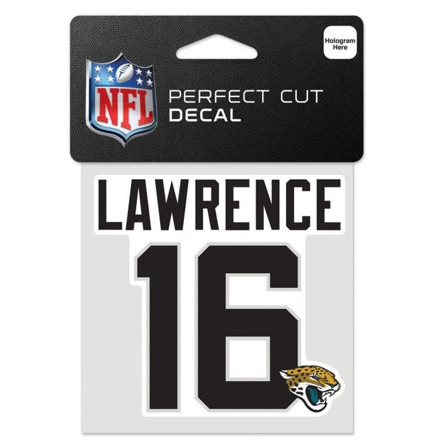 Calcomanía de color de corte perfecto de los Jacksonville Jaguars de 4" x 4" de Trevor Lawrence