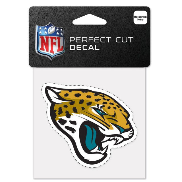 Calcomanía de color de corte perfecto de Jacksonville Jaguars de 4" x 4"