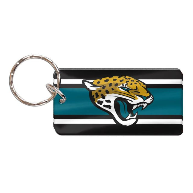 Llavero rectangular con rayas de los Jacksonville Jaguars