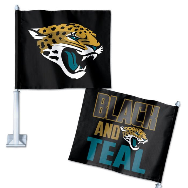 Bandera para auto con el lema de los Jacksonville Jaguars, 11,75" x 14"