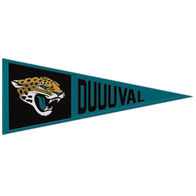 Banderín de lana con el eslogan de los Jacksonville Jaguars, 13" x 32"
