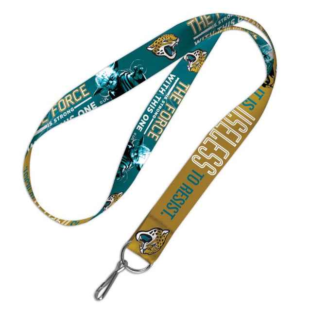 Cordón de 1 pulgada con el logo de Yoda y Vader de Star Wars de los Jacksonville Jaguars