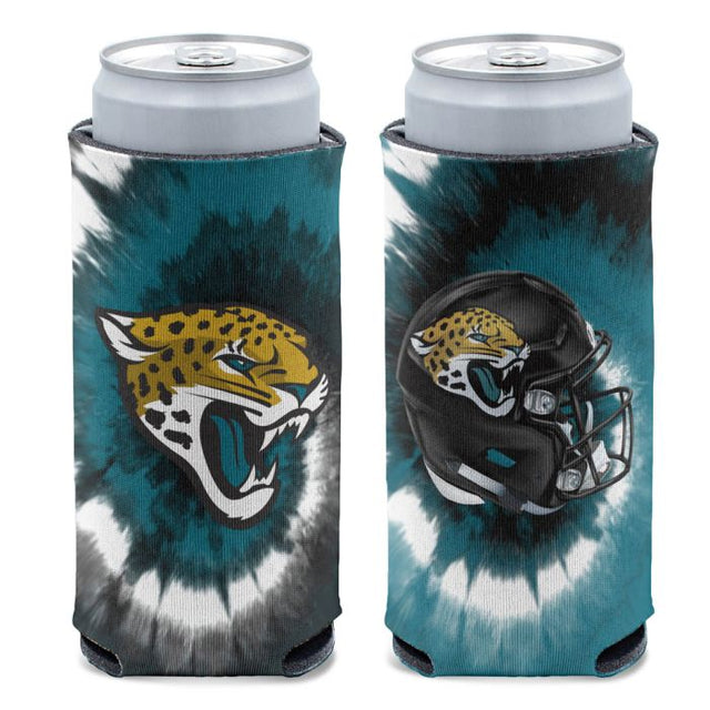 Enfriador de latas delgado de 12 oz con teñido anudado de los Jacksonville Jaguars