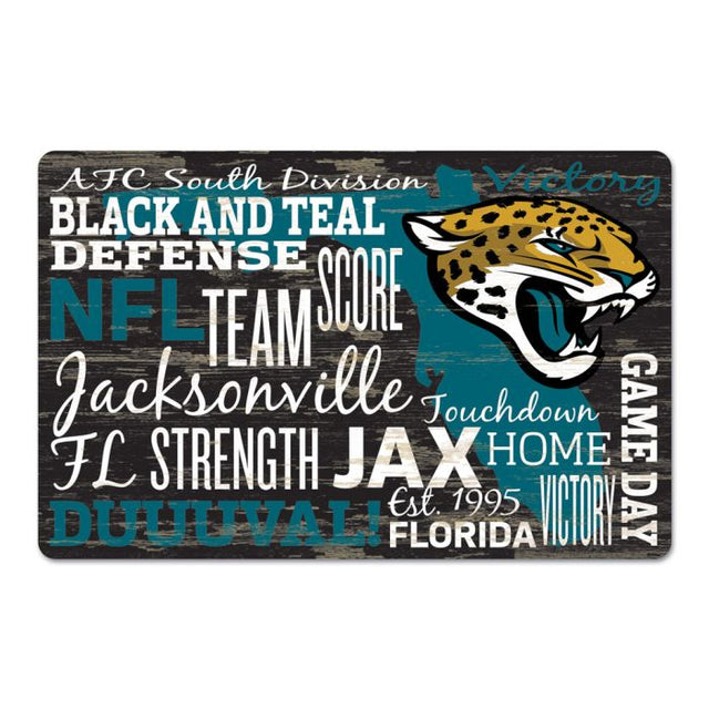 Letrero de madera de los Jacksonville Jaguars, 11" x 17", 1/4" de grosor