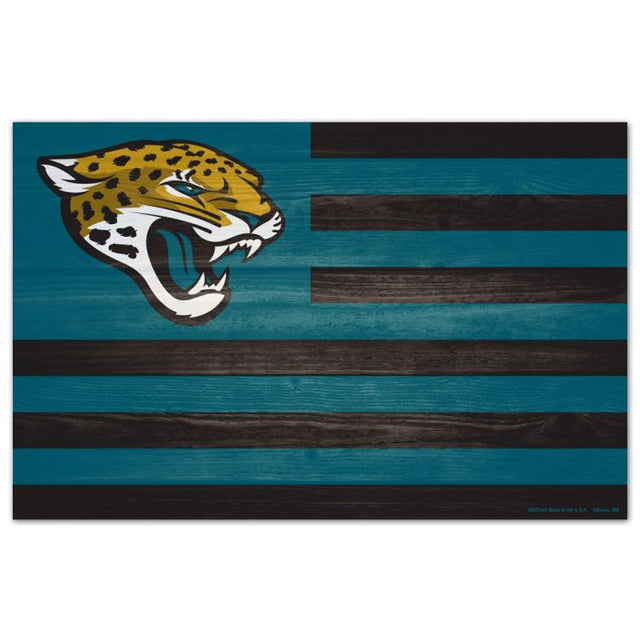 Letrero de madera de los Jacksonville Jaguars, 11" x 17", 1/4" de grosor